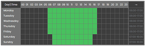 time schedule widget